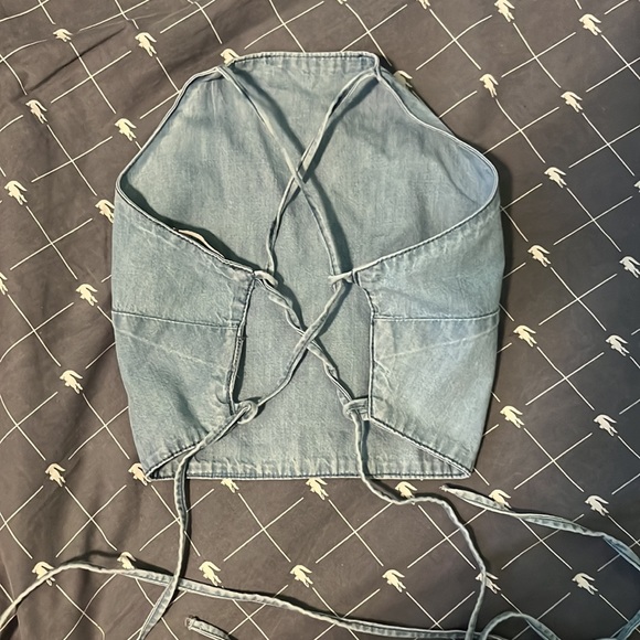 ASOS Cropped Denim Top - Picture 2 of 3